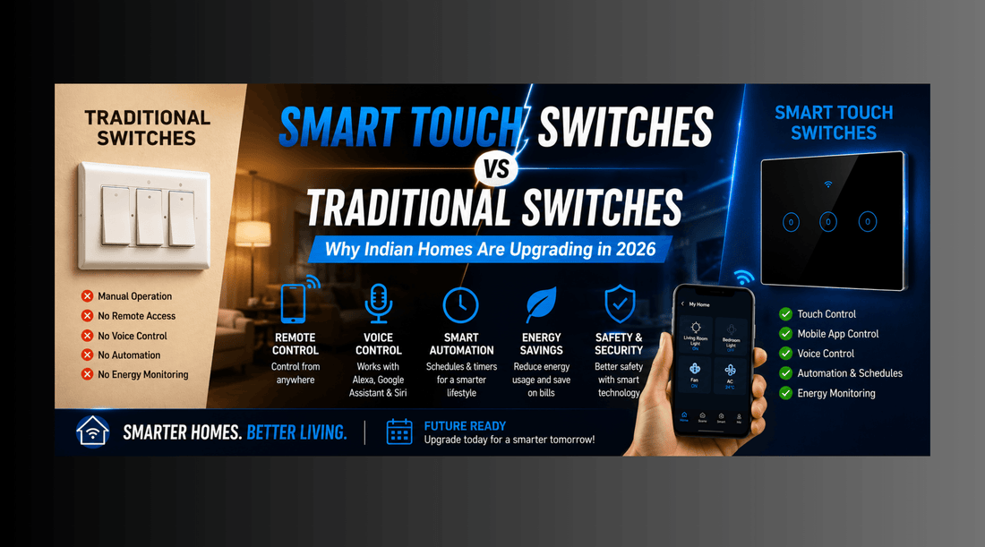 Smart touch switches vs traditional switches comparison guide – FERNSTZHOME India