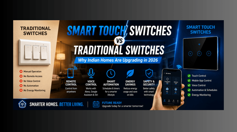 Smart touch switches vs traditional switches comparison guide – FERNSTZHOME India