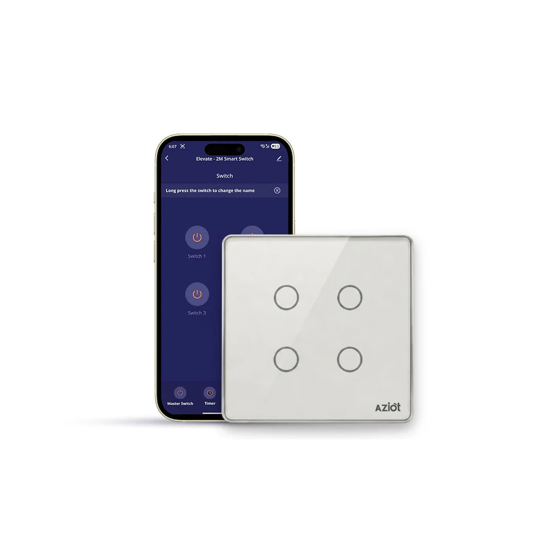 Wi-Fi + Bluetooth Smart Touch Switch Panel – 4 Switch (2 Module)