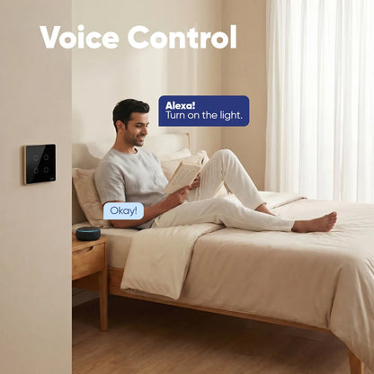 Wi-Fi + Bluetooth Smart Touch Switch Panel – 4 Switch (2 Module)