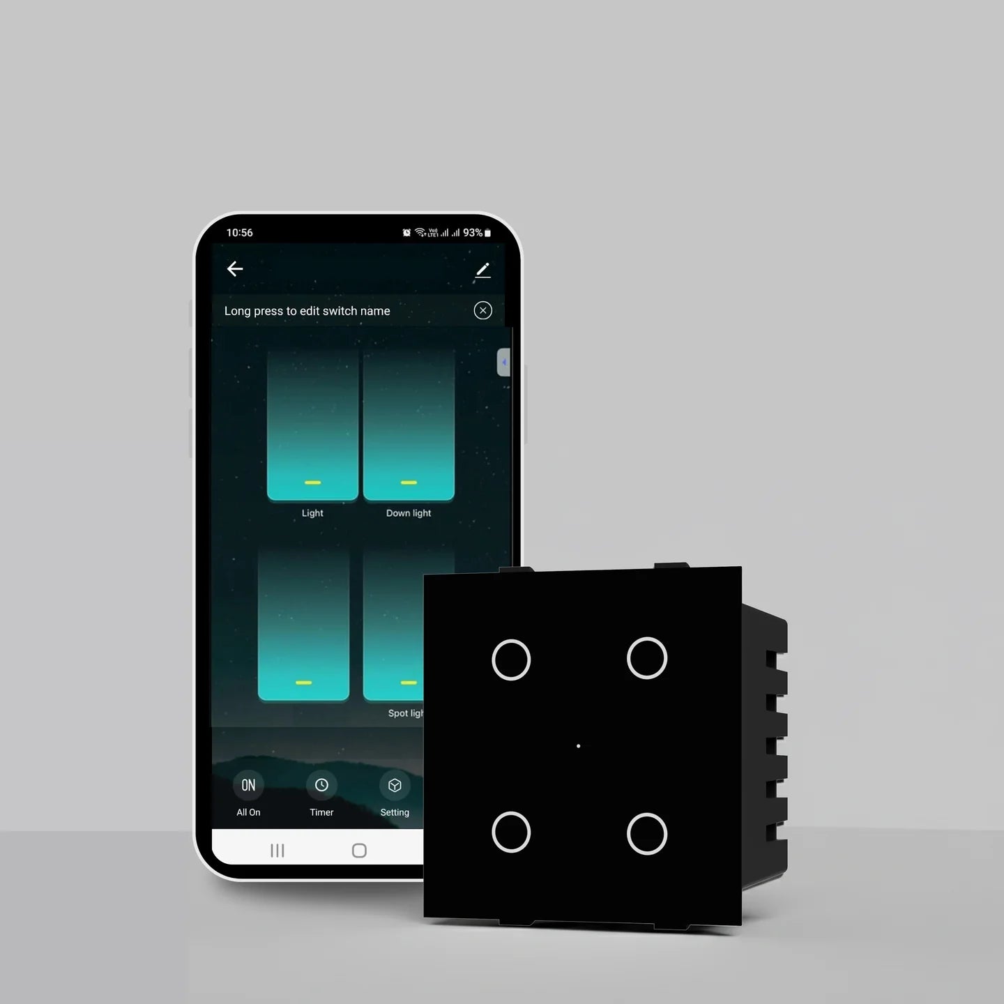 Wi-Fi 4 Gang Smart Touch Switch