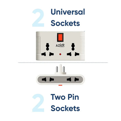AZIOT Smart 4-Way Multi Plug Adaptor (WiFi + BLE)