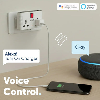 AZIOT Smart 4-Way Multi Plug Adaptor (WiFi + BLE)