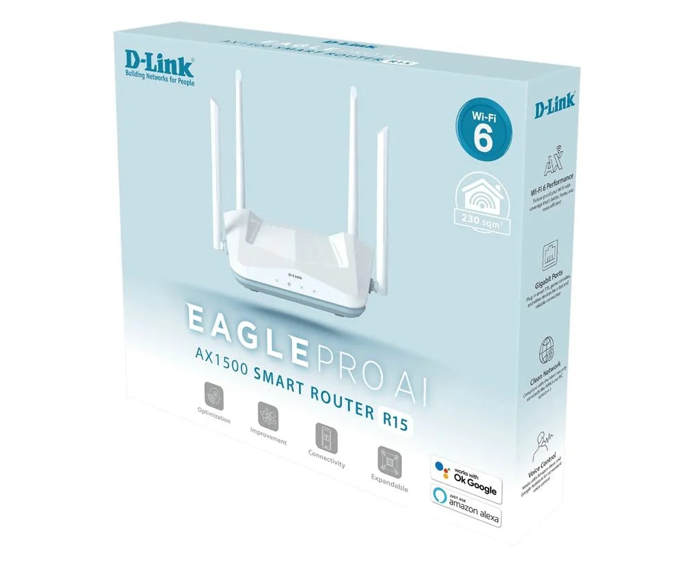 D-Link R15 AX1500 Eagle Pro AI Wi-Fi 6 Router
