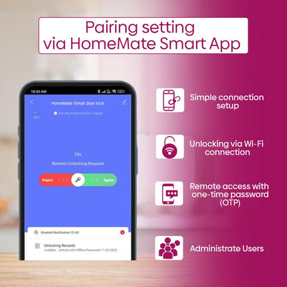 Wi-Fi Smart Digital Lock for Wooden Doors