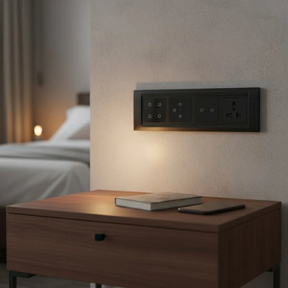 Wi-Fi Smart Touch Switch Panel – 8 Module with Fan Regulator & Socket