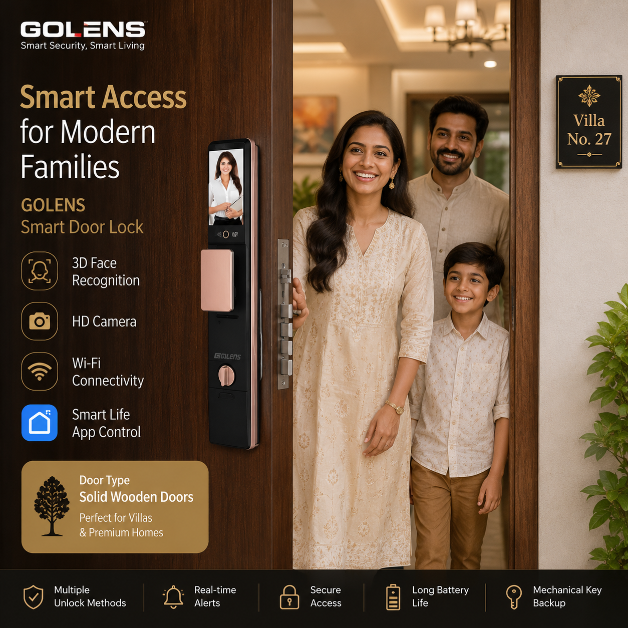 GOLENS X73 Premium Smart Door Lock