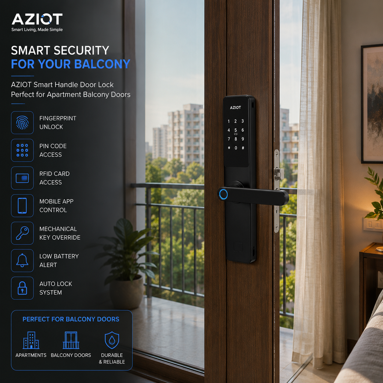 AZIOT Smart Handle Door Lock