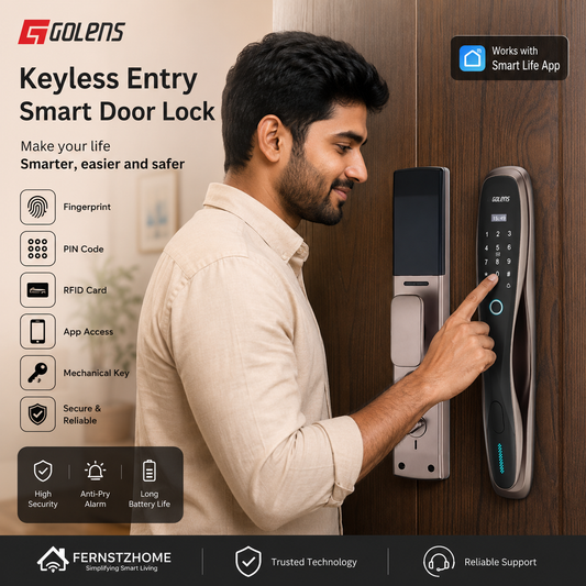 GOLENS X2 Rose Gold Smart Door Lock 5-in-1