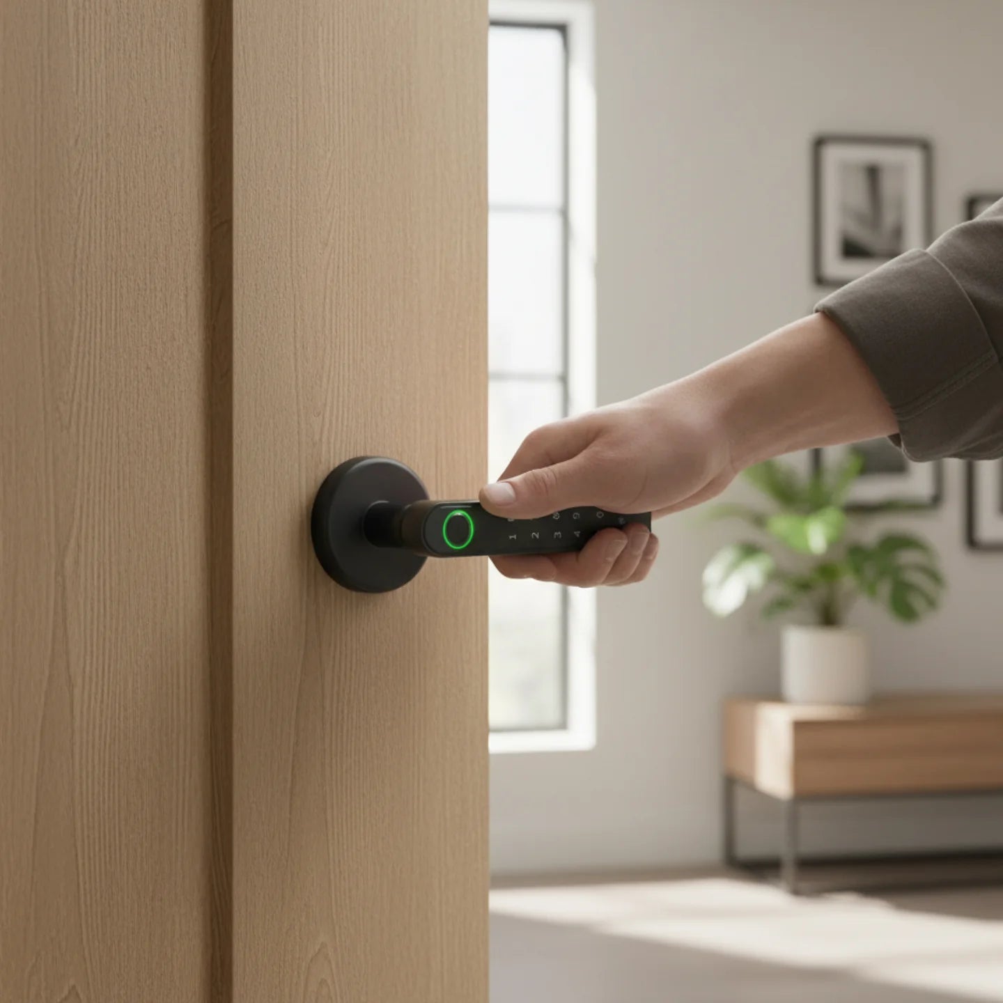 Smart Handle Door Lock with Fingerprint, Passcode & App Control