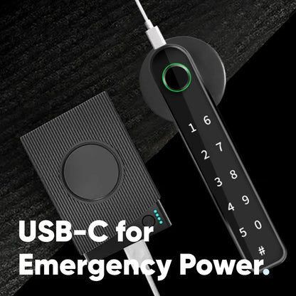 Smart Handle Door Lock with Fingerprint, Passcode & App Control
