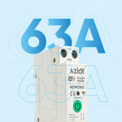 1P 63A Wi-Fi Smart Circuit Breaker with Power Monitoring & Protection