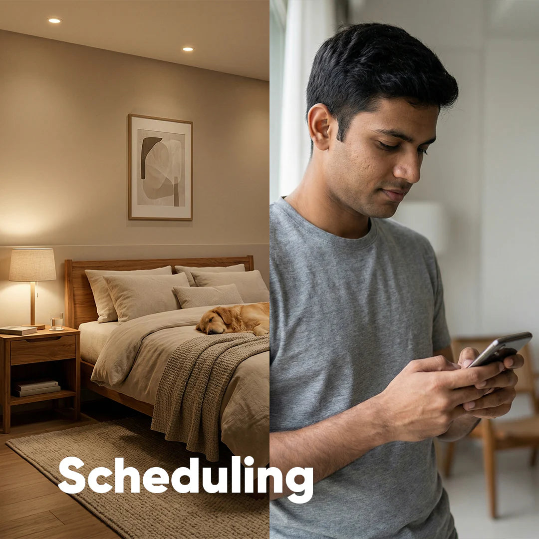 Wi-Fi + Bluetooth Smart Touch Switch Panel – 8 Module (6 Switch + Fan + Socket)